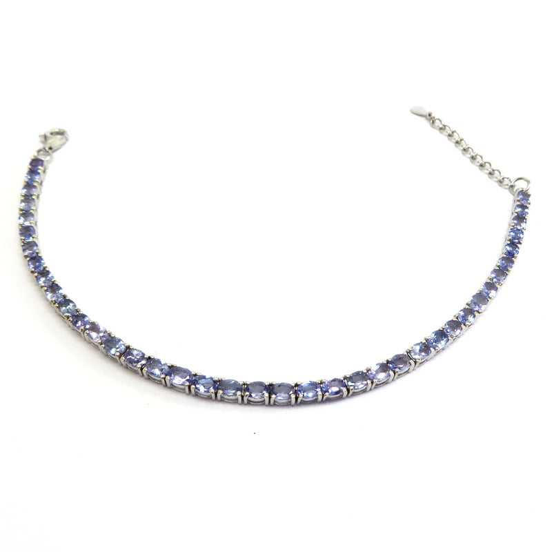 Tanzanite Sterling Silver Tennis Bracelet