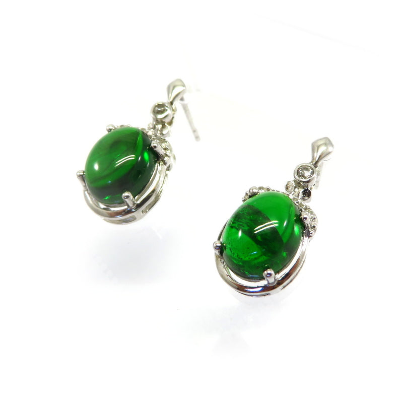 Chrome Diopside Earrings Sterling Silver