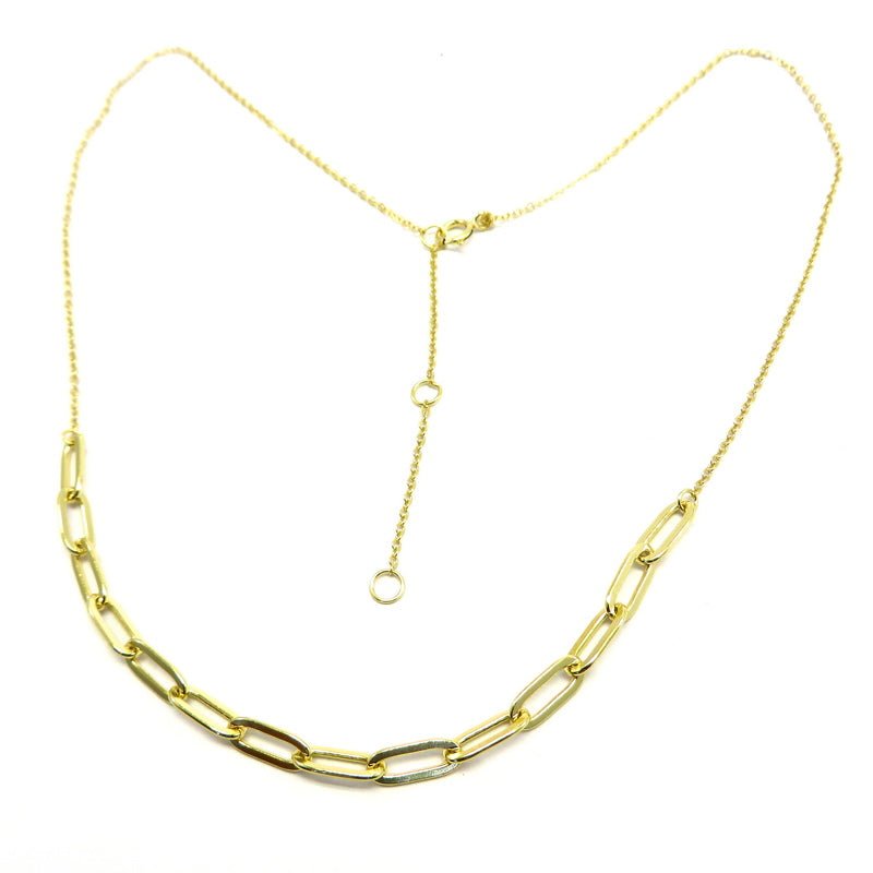 Linked Chain Necklace Gold Plated Sterling Silver