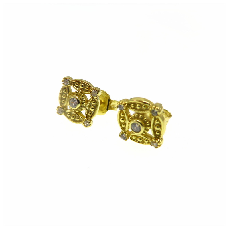 Gold Plated Silver Stud Earrings