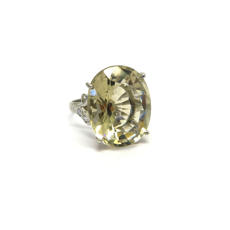 Lemon Quartz Silver Ring