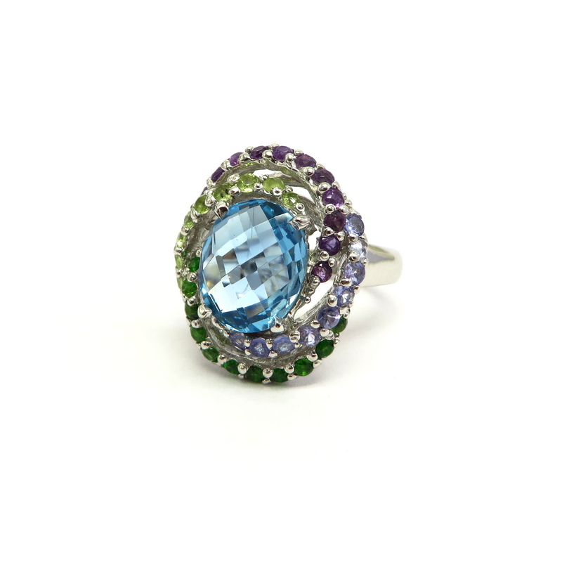 Blue Topaz Sterling Silver Ring