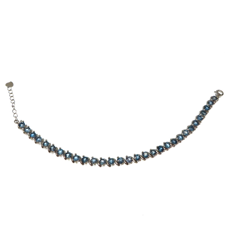 London Blue Topaz Silver Tennis Bracelet
