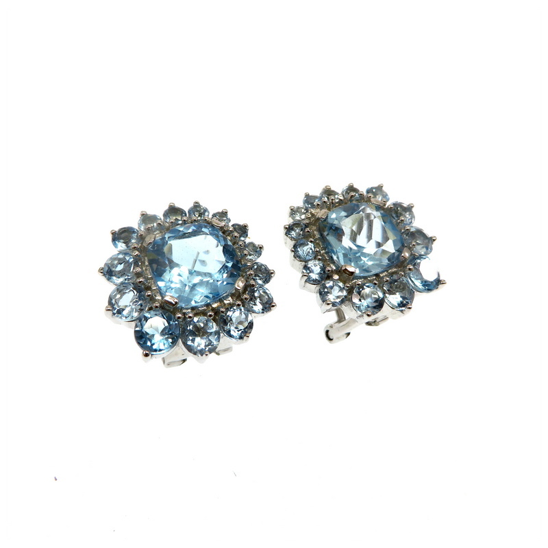 Blue Topaz Sterling Silver Earrings