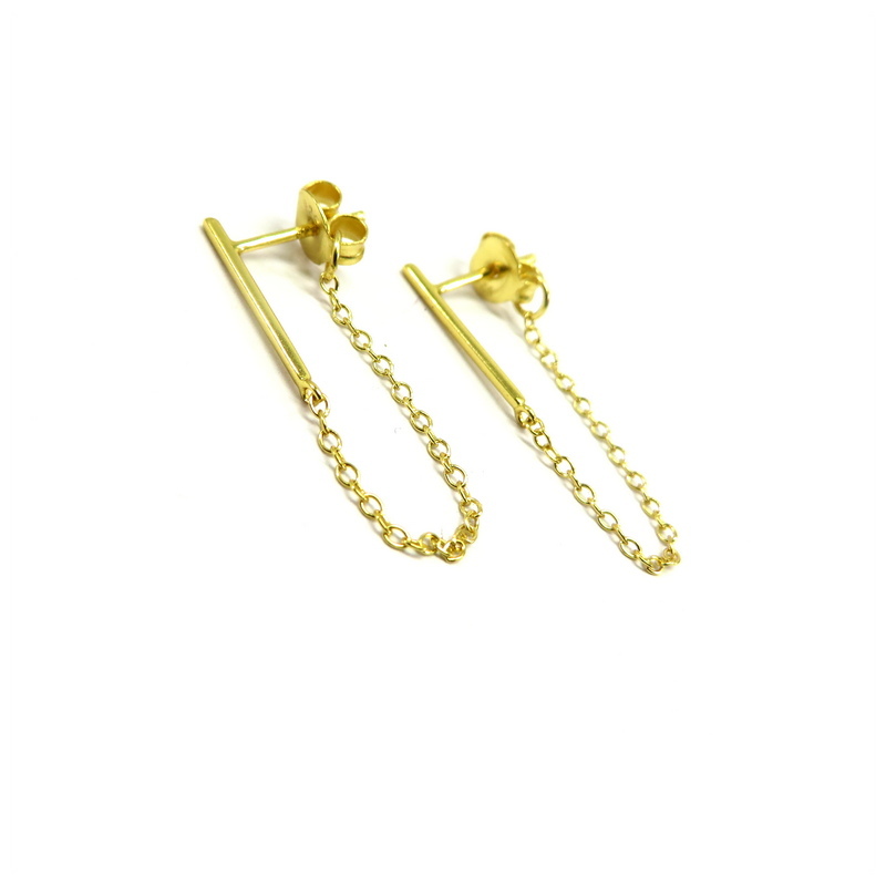 Wrap-Around Gold Plated Sterling Silver Earrings