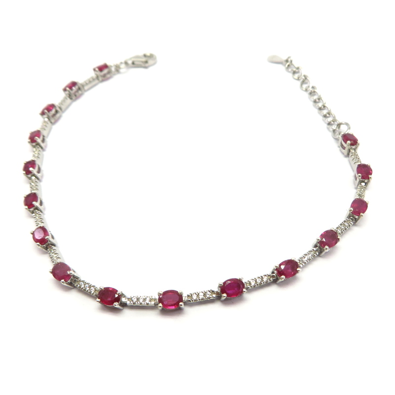 Ruby Tennis Bracelet Set in Sterling Silver