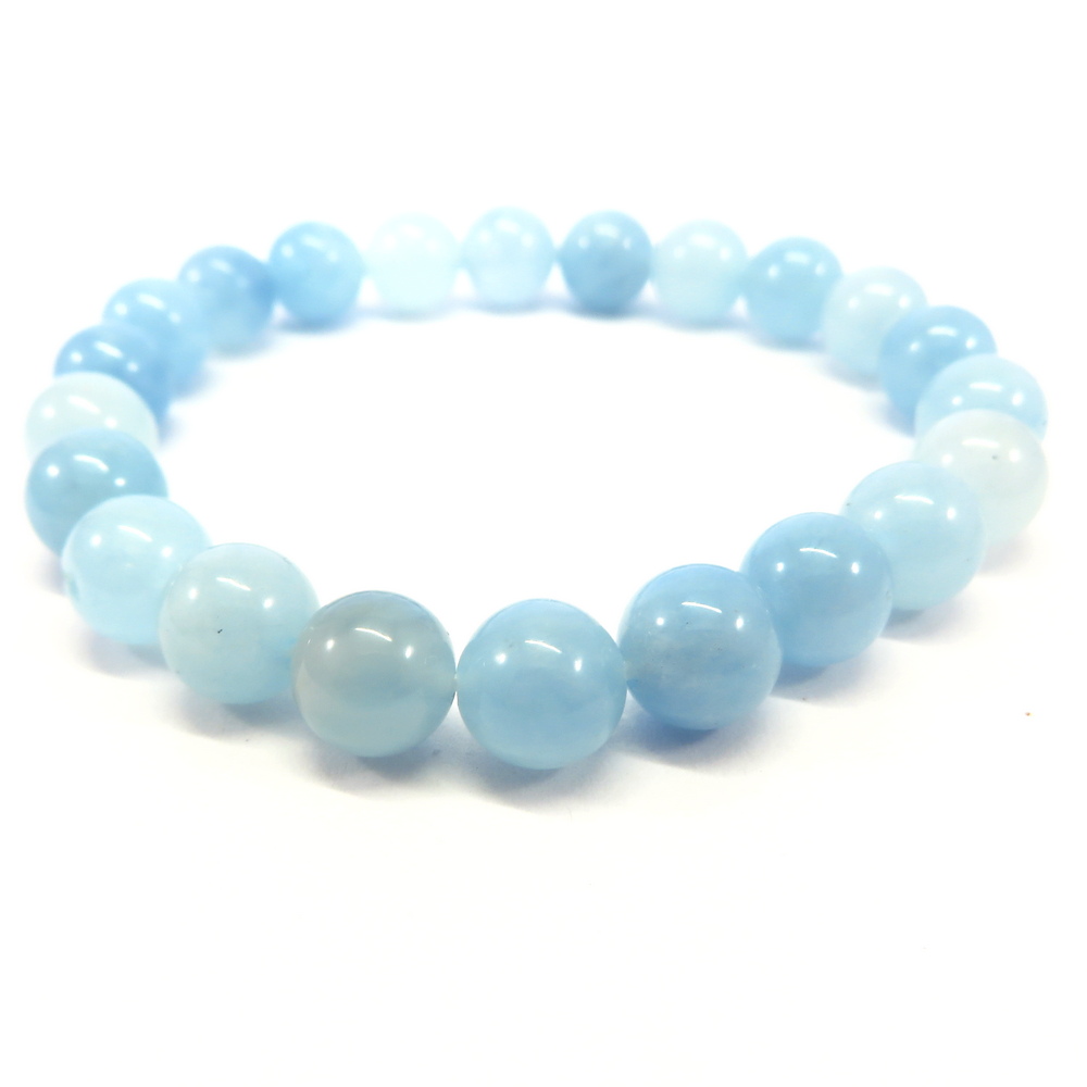 Aquamarine Gemstone Beads Bracelet