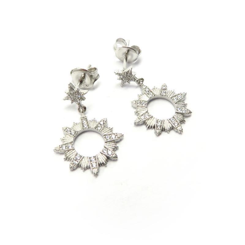 Silver Earrings with Cubic Zirconia
