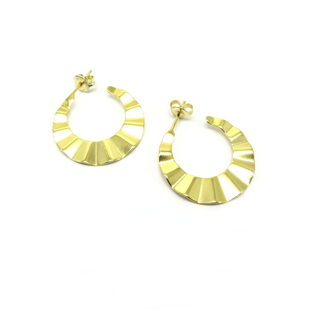 Gold Plated Waves Hoop Earrings