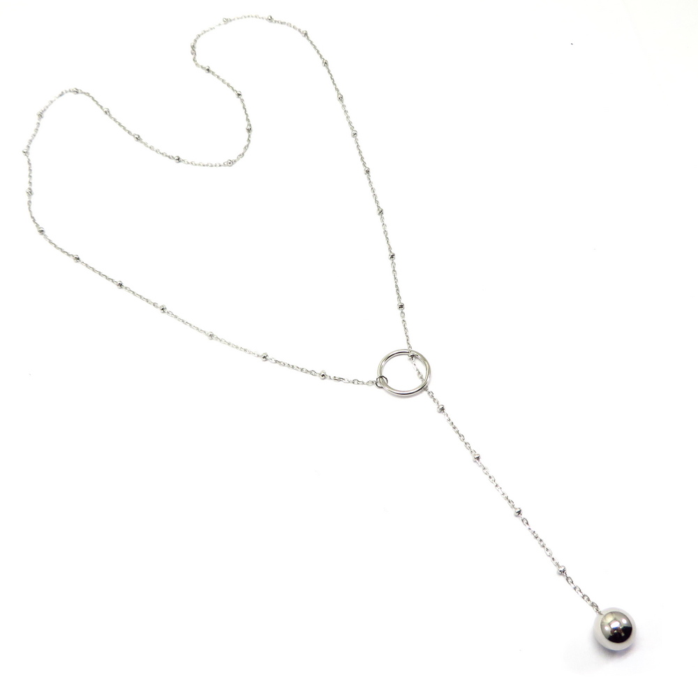 Sterling Silver Ball in Chain Necklace