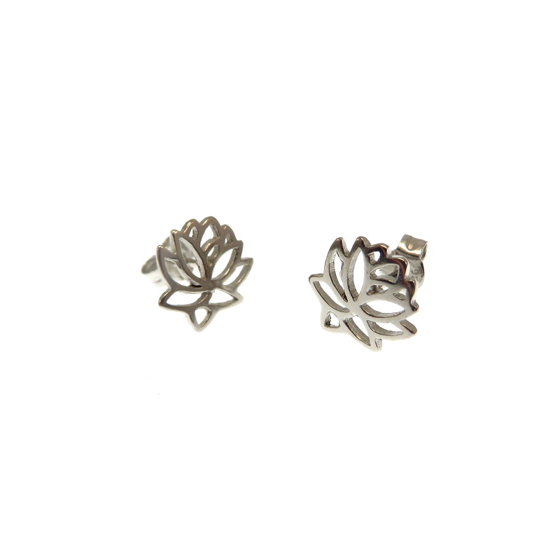 Silver Flower Stud Earrings