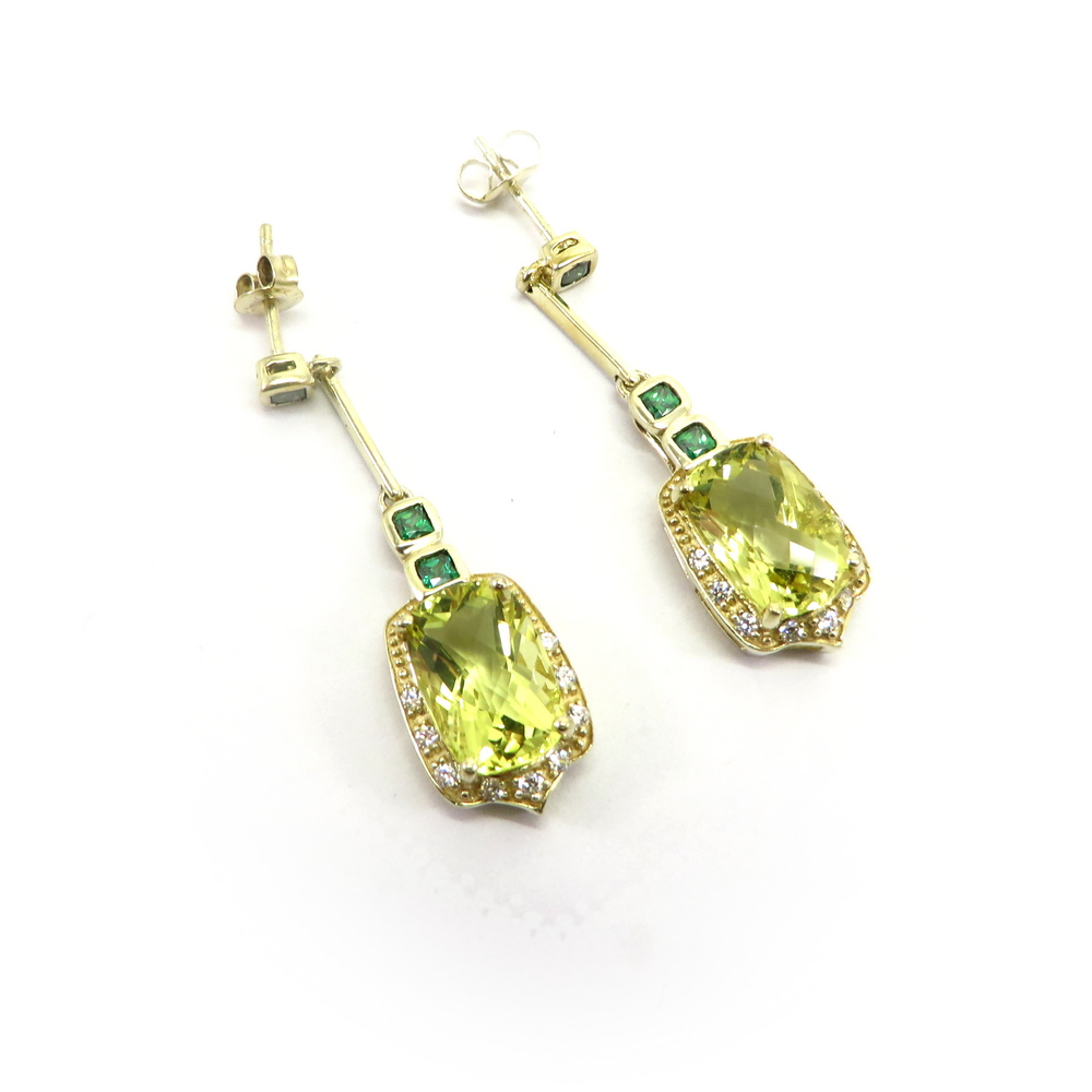 Gold Plated Lemon Quartz Earrings