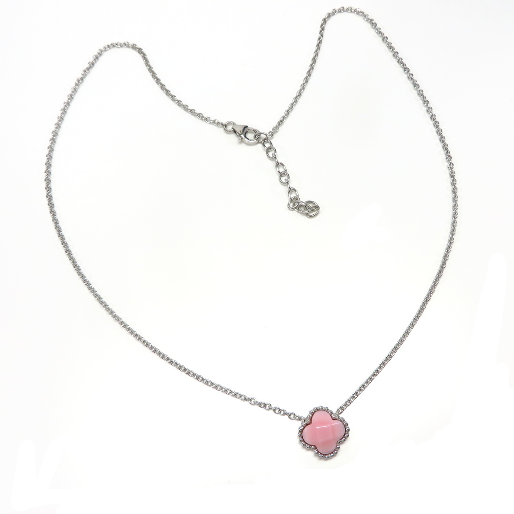 Pink Shell Necklace set in Sterling Silver