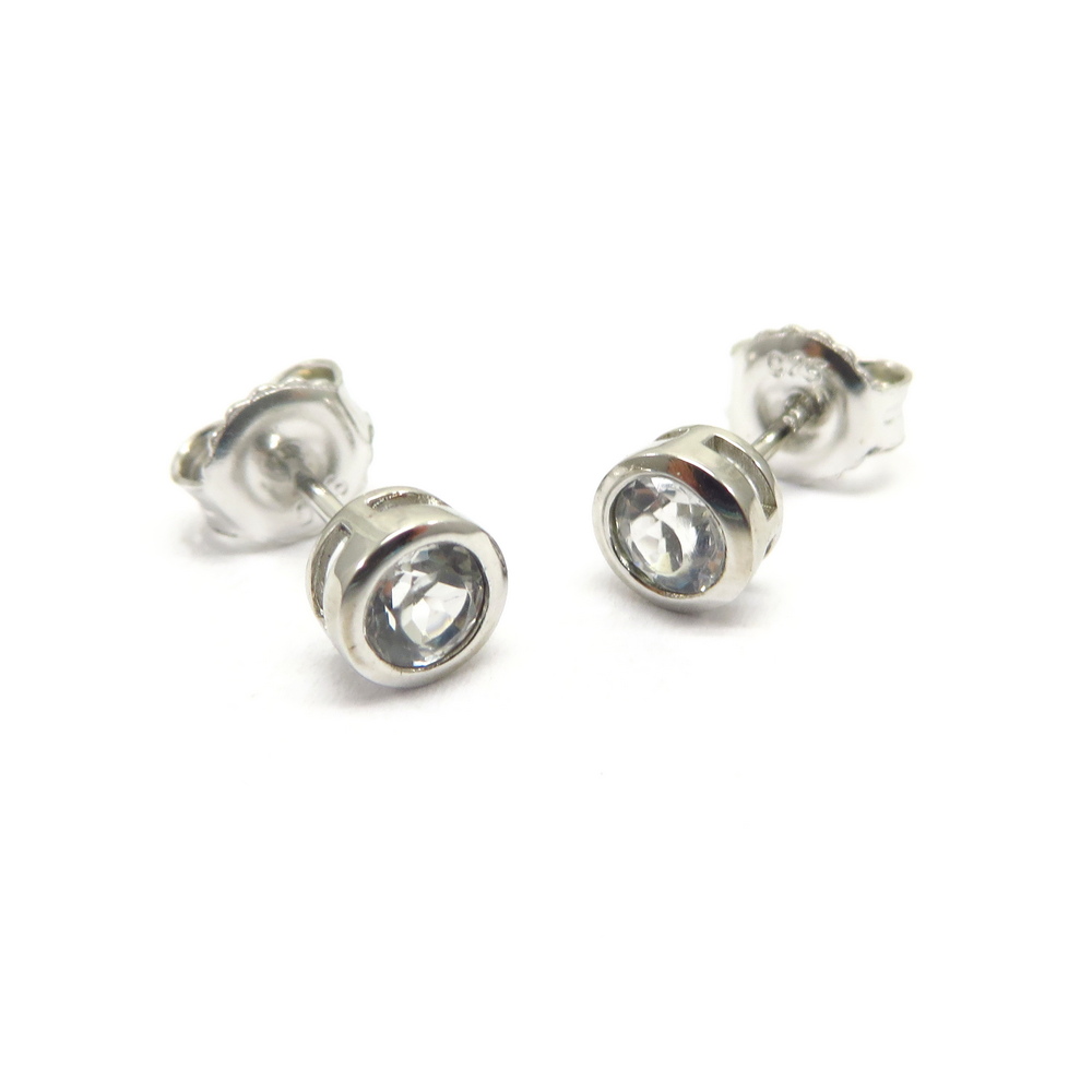 White Topaz Stud Earrings