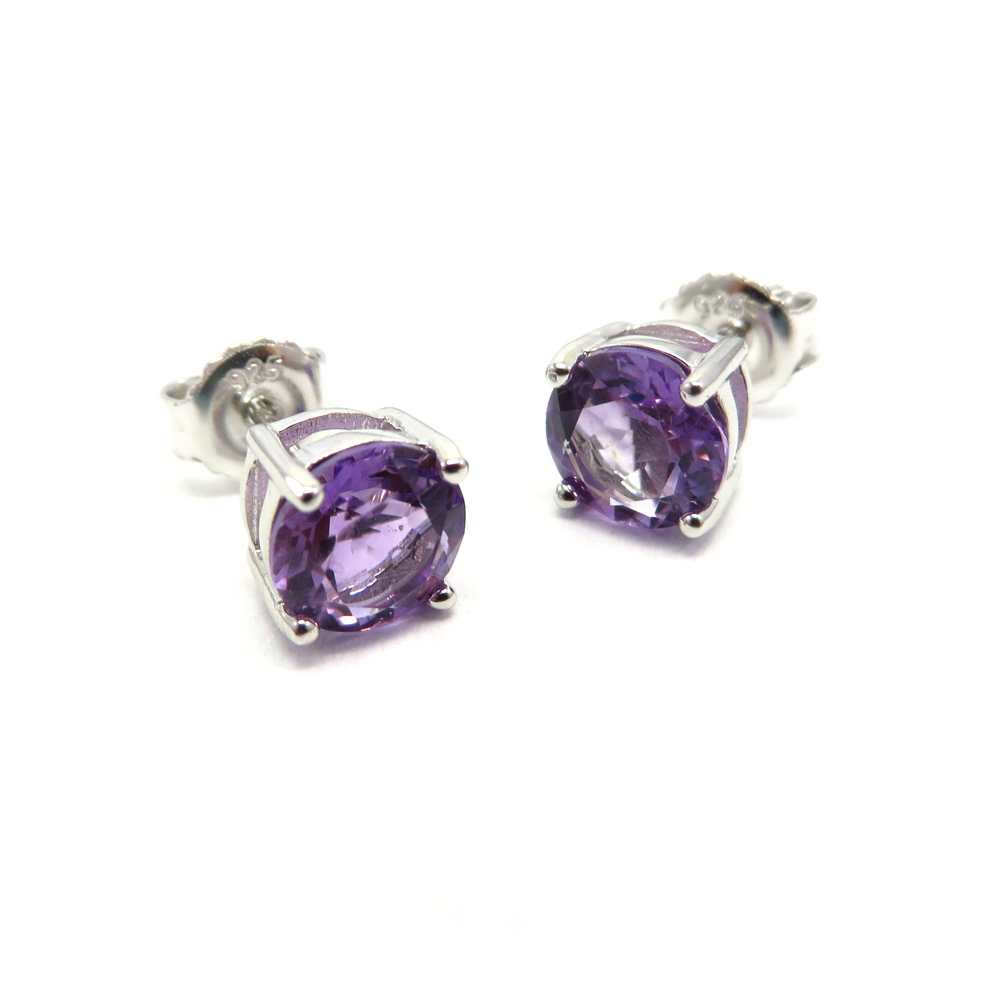 Amethyst Stud Earrings