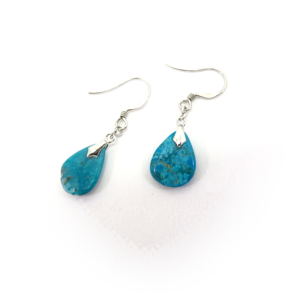 Chinese Turquoise Hook Earrings