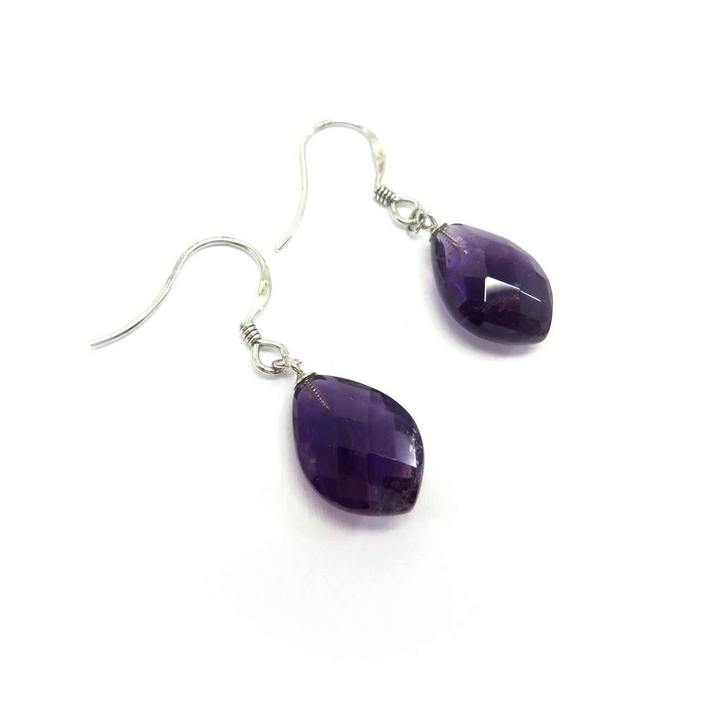 Amethyst Hook Earrings
